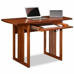 Best Pirce 😀 Leick Furniture Leick Computer Wood Desk In Mission Oak Chocolate ⭐ -Cheap Executive Store 1370483 2 L