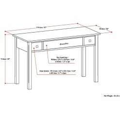 Best Pirce 🥰 Simpli Home Avalon Home Office Desk In Tobacco Brown ⭐ -Cheap Executive Store 1377555 7 L