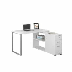Deals 😉 Monarch L Shaped Computer Desk In White 😀