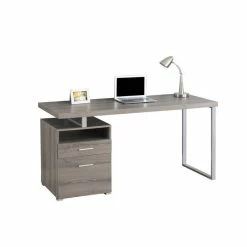 New ๐ Monarch 60" Metal Computer Desk In Dark Taupe โ๏ธ