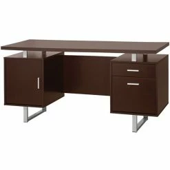 Brand new ⭐ Coaster Glavan 2 Drawer Writing Desk In Cappuccino And Silver ✨
