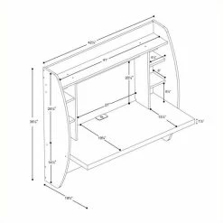 New 😍 Pemberly Row Floating Computer Desk With Storage In Black 😀 -Cheap Executive Store 1462451 3 L