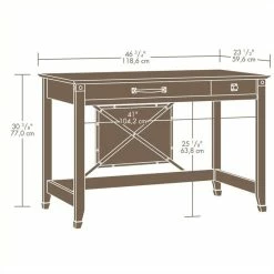 Discount 🌟 Pemberly Row Writing Desk In Washington Cherry 😍 -Cheap Executive Store 1462652 4 L