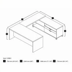 Best Pirce 🔔 Pemberly Row U Shaped Computer Desk In Bark Grey 🔔 -Cheap Executive Store 1463406 2 L