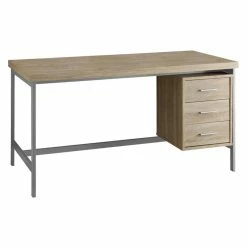 Best Sale ❤️ Monarch 60" Computer Desk In Natural And Silver 🌟