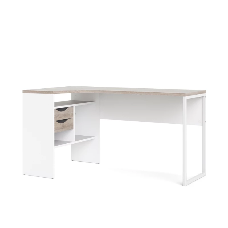 Best Sale π₯° Tvilum Wayland 2 Drawer L Desk In White And Truffle π 7 Best Sale π₯° Tvilum Wayland 2 Drawer L Desk In White And Truffle π - Image 7