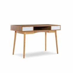 Best deal ⌛ Linon Perry Wood Two Drawer Writing Desk In White And Natural 👍