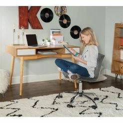 Best deal ⌛ Linon Perry Wood Two Drawer Writing Desk In White And Natural 👍 -Cheap Executive Store 1557404 10 L