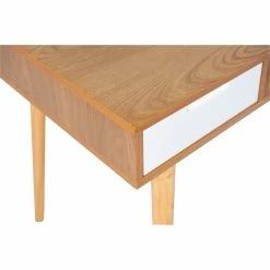 Best deal ⌛ Linon Perry Wood Two Drawer Writing Desk In White And Natural 👍 -Cheap Executive Store 1557404 4 L