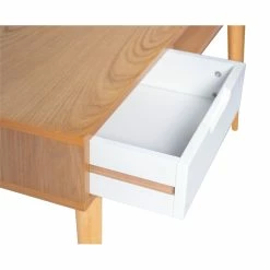Best deal ⌛ Linon Perry Wood Two Drawer Writing Desk In White And Natural 👍 -Cheap Executive Store 1557404 6 L