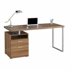 Coupon 🎁 Atlin Designs 60" Metal Home Office Desk In Walnut 😀