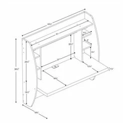 Best reviews of 😀 Bowery Hill Floating Writing Desk With Storage In Black 🔔 -Cheap Executive Store 1580162 2 L
