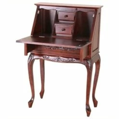 Deals ✔️ Bowery Hill Small Secretary Desk In Dual Walnut 🎉