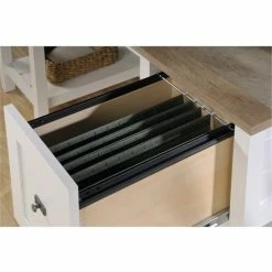 Best deal 🥰 Bowery Hill Home Office Desk In Soft White 🥰 -Cheap Executive Store 1581403 3 L