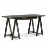Best Pirce ❤️ Simpli Home Sawhorse Computer Desk In Dark Chestnut Brown 💯