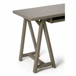 Wholesale 🥰 Simpli Home Sawhorse Computer Desk In Distressed Gray 💯 -Cheap Executive Store 1582318 3 L