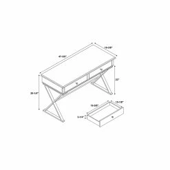 Budget 🎉 Linon Campaign Two Drawer Metal Desk In Blue 💯 -Cheap Executive Store 1598657 16 L