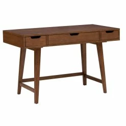 Best deal ❤️ PRI HomeFare Mid-Century Wood Writing Desk In Walnut Brown 🛒
