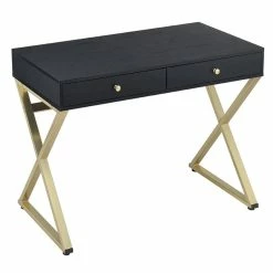 Budget 🎁 ACME Furniture ACME Coleen Writing Desk In Black And Brass 😉