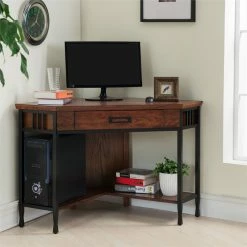 Best reviews of 😍 Leick Furniture Leick Ironcraft Corner Computer Desk In Mission Oak ✨ -Cheap Executive Store 1631219 9 L
