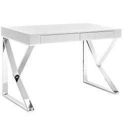 New โจ Modway Adjacent Writing Desk In White ๐