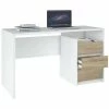 Buy 🎁 Tvilum Walker 3 Drawer Writing Desk In White And Oak 👏