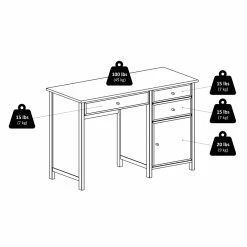 Promo 😀 Winsome Delta Office Writing Desk In White 🧨 -Cheap Executive Store 1663004 22 L