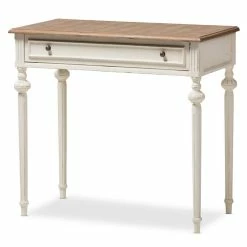Budget 👏 Baxton Studio Marquetterie Provincial Writing Desk In White 🛒