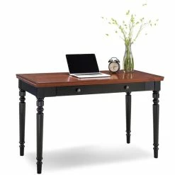 Best deal 🥰 Leick Furniture Leick Home Office Farmhouse Writing Desk Drawer In Blac And Russet 🌟