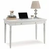 Hot Sale 😉 Leick Furniture Leick Home Office Farmhouse Writing Desk With Center Drawer In White 🎁