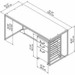 Cheap 💯 Bush Furniture Refinery 62" Industrial Writing Desk With Mobile File Cabinet 🌟 -Cheap Executive Store 1703727 5 L