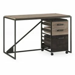 Best reviews of 🎁 Bush Furniture Refinery 50" Industrial Writing Desk With Mobile File Cabinet 😍