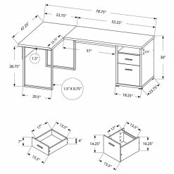Best reviews of ⭐ Monarch L Shaped Corner Computer Desk In Dark Taupe ✨ -Cheap Executive Store 1715274 3 L