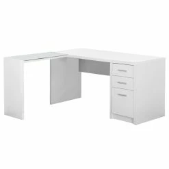 Coupon 🌟 Monarch Laminate L Shaped Corner Computer Desk In White 🌟