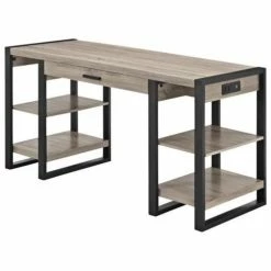 Flash Sale 😉 Pemberly Row Computer Desk In Driftwood And Black 💯