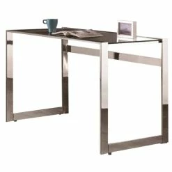 Hot Sale 🤩 Pemberly Row Writing Desk In Chrome 🎉