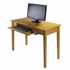 Deals ✔️ Scranton & Co Solid Wood Computer Desk In Honey Pine 🎁 -Cheap Executive Store 1786697 2 L