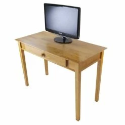 Deals ✔️ Scranton & Co Solid Wood Computer Desk In Honey Pine 🎁 -Cheap Executive Store 1786697 5 L