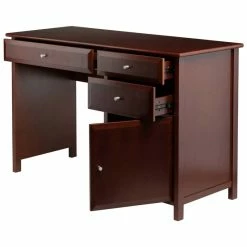 Top 10 🥰 Scranton & Co Office Writing Desk In Walnut 💯 -Cheap Executive Store 1786835 3 L