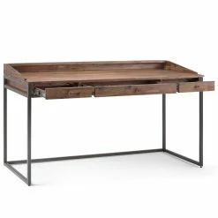 Deals ⌛ Simpli Home Ralston Computer Desk In Rustic Natural Aged Brown 🌟 -Cheap Executive Store 1790453 2 L