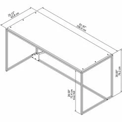 Deals 🧨 Pemberly Row 62" Industrial Writing Desk In Rustic Gray 🎁 -Cheap Executive Store 1842170 3 L