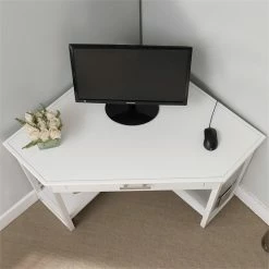 Brand new ❤️ Leick Furniture Leick Corner Computer Desk In White 🥰 -Cheap Executive Store 1845332 7 L