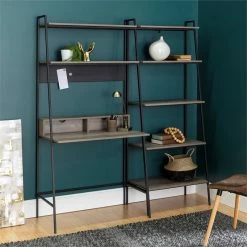 Coupon ⌛ Walker Edison 2-Piece Home Office Wood Desk Set - Grey Wash 👍