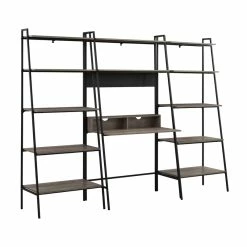 Hot Sale 🛒 Walker Edison 3PC Home Office Wood Desk Set In Gray Wash 💯