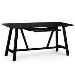 Top 10 🌟 Simpli Home Dylan Solid Wood Industrial 60 " Writing Office Desk In Black 😍 -Cheap Executive Store 1928463 3 L