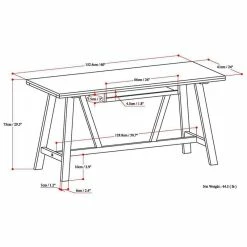 Top 10 🌟 Simpli Home Dylan Solid Wood Industrial 60 " Writing Office Desk In Black 😍 -Cheap Executive Store 1928463 9 L