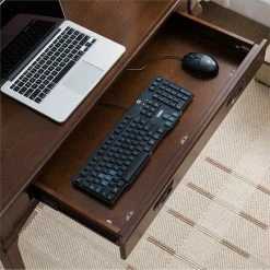 Budget 👏 Leick Furniture Leick Home Stratus Computer Desk In Heartwood Cherry 😀 -Cheap Executive Store 1937204 16 L