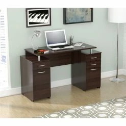 Coupon 💯 Inval America Espresso Writing Desk With Four Drawers 🎉 -Cheap Executive Store 1939768 1 L