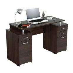Coupon 💯 Inval America Espresso Writing Desk With Four Drawers 🎉