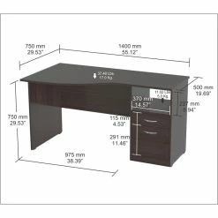 Wholesale ✨ Inval America Espresso Curved Top Writing Desk 😍 -Cheap Executive Store 1939826 11 L